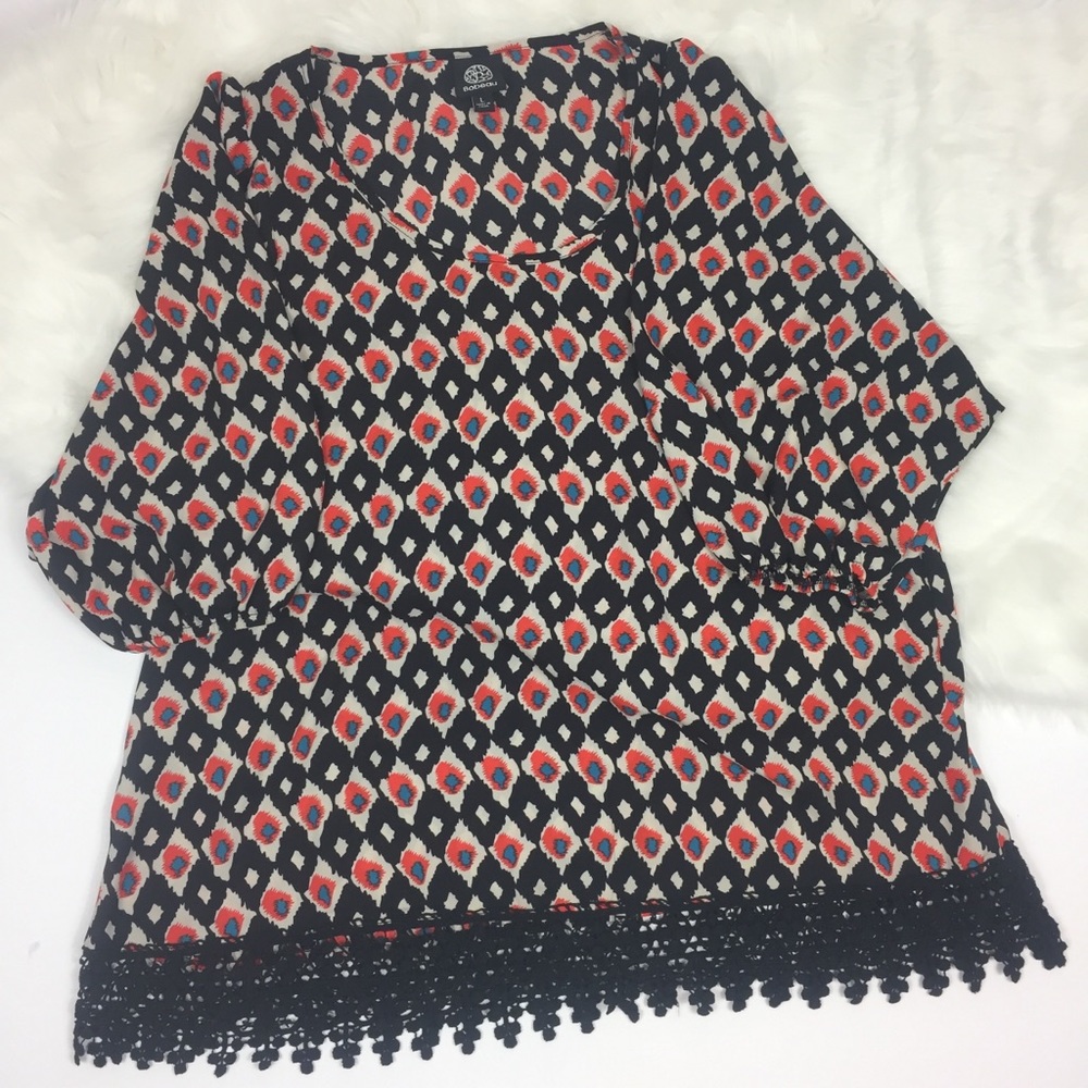 Bobeau | crochet trim tunic top